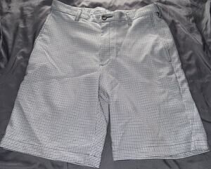 Cool 18 Pro Men's Golf Shorts 32x10 Flat Front Check Black/White Polyester
